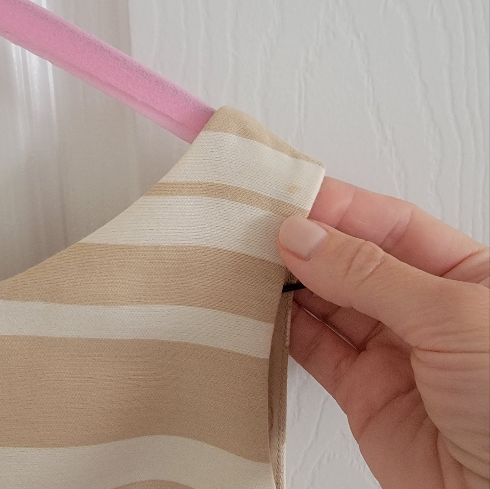 Banana Republic Tan and Cream Striped Boatneck Shift Dress, Size 2 - Picture 13 of 16